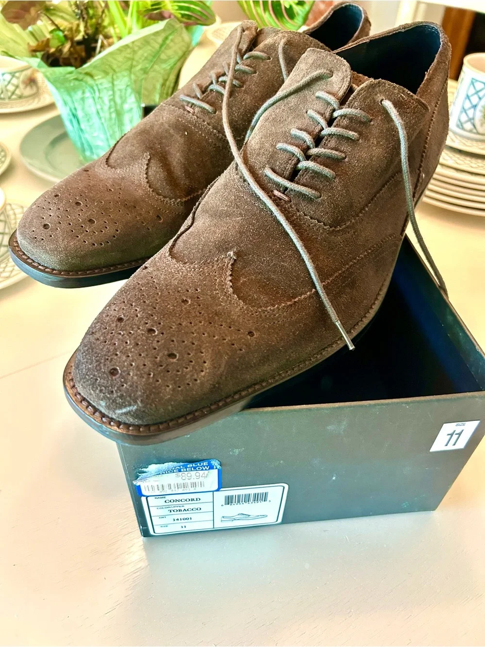 Aston Grey Collection Men’s Dress Shoes – Size 11 (Brown Suede)